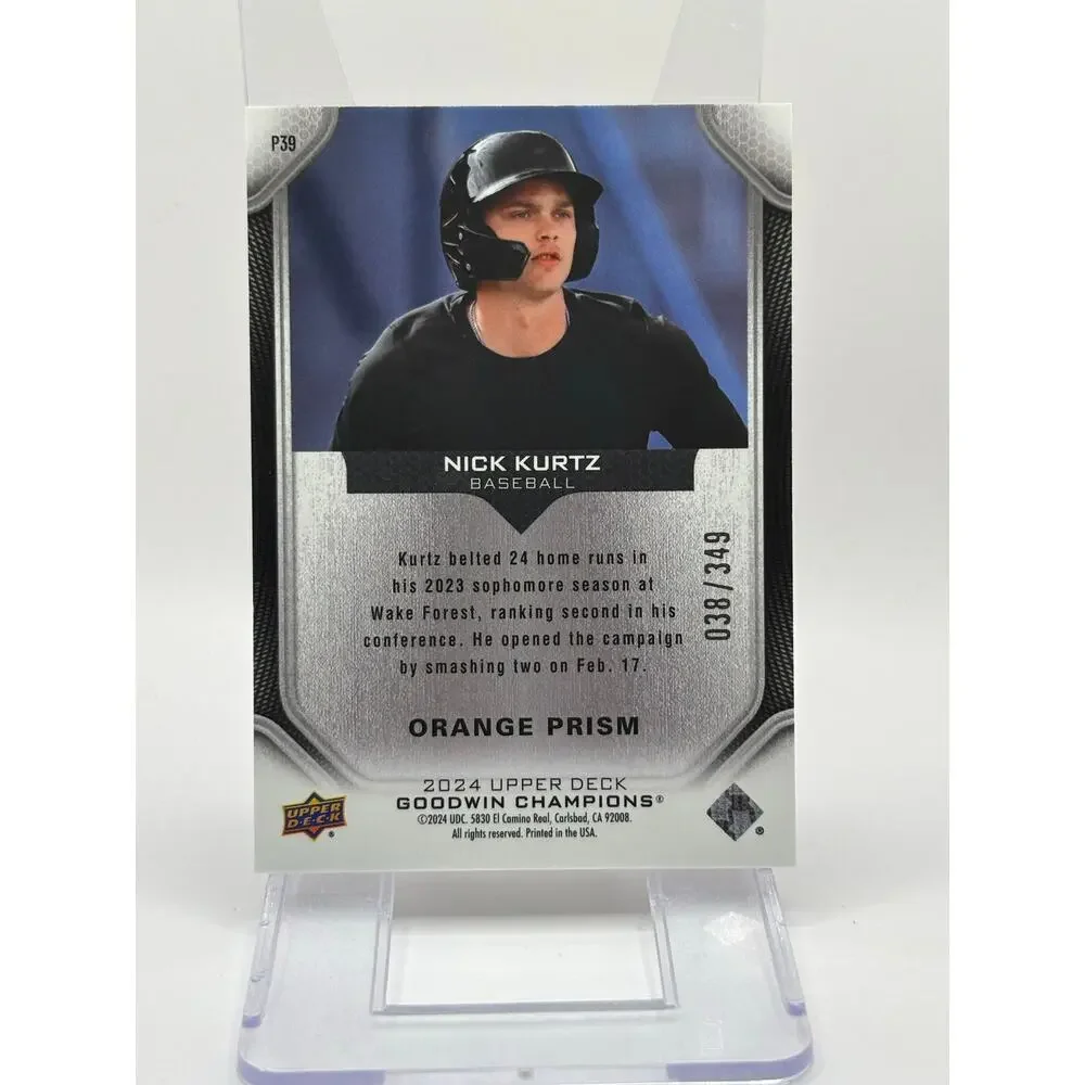 2024 Upper Deck Goodwin Champions Nick Kurtz Orange Prism Refractor 38/349 SP